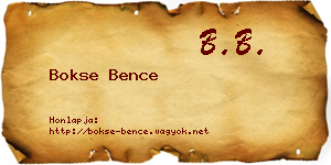 Bokse Bence névjegykártya